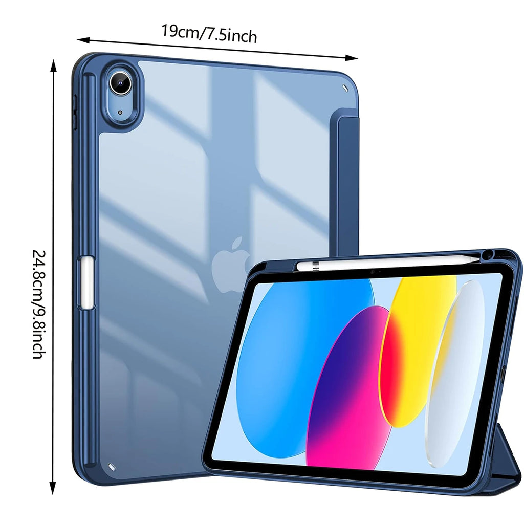Generation 11 Inch (2025), iPad 10th Generation 10.9 Inch (2022) -  Cover with Clear Transparent Back Shell