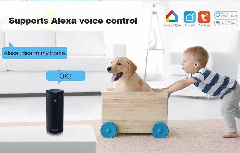 New Wireless Home Alarm System GSM WiFi With Motion Sensor Detector Burglar Alarm For Tuya SmartLife APP Garden Home Alarm PG105