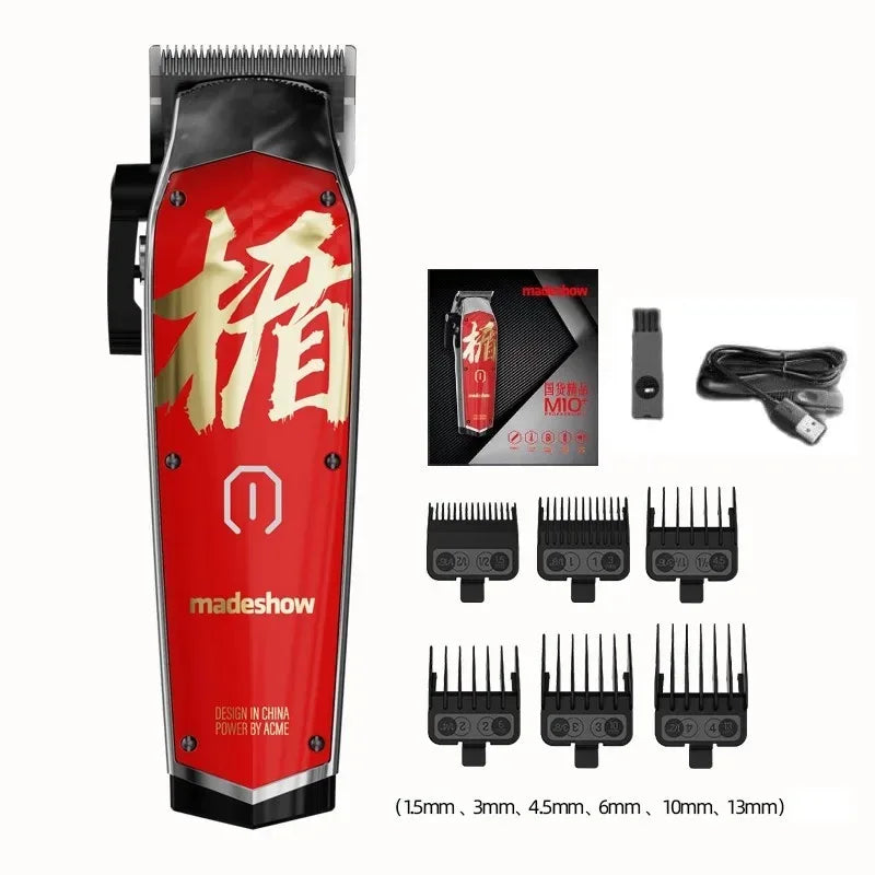 New D0 MadeShow M10M11 Professional Hair Clipper + Trimmer Set 0.1mmHair Cutting Machine Cutting T Blade High Speed High Quality