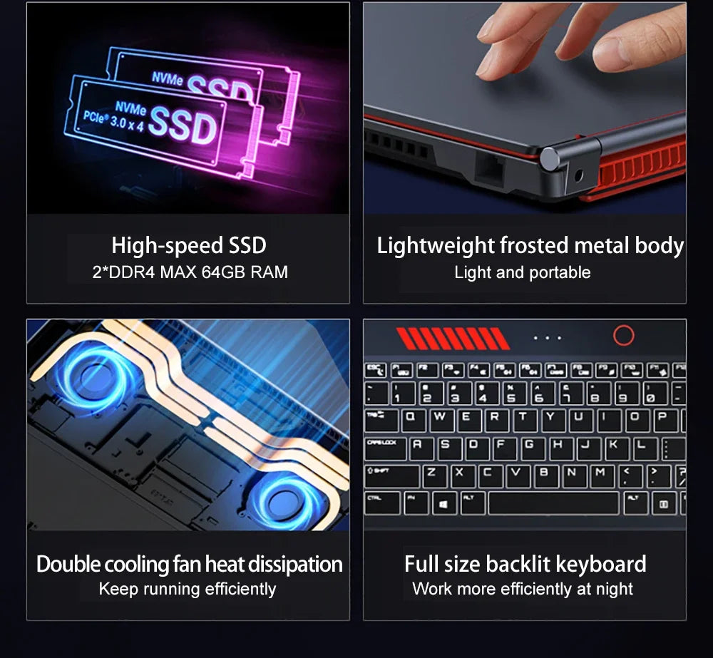 High-Performance 16.1" Gaming Laptop Powered by Intel Core I9-13900H/i9-10885H, 6GB Dedicated Graphics, Windows 11, Fully Upgr