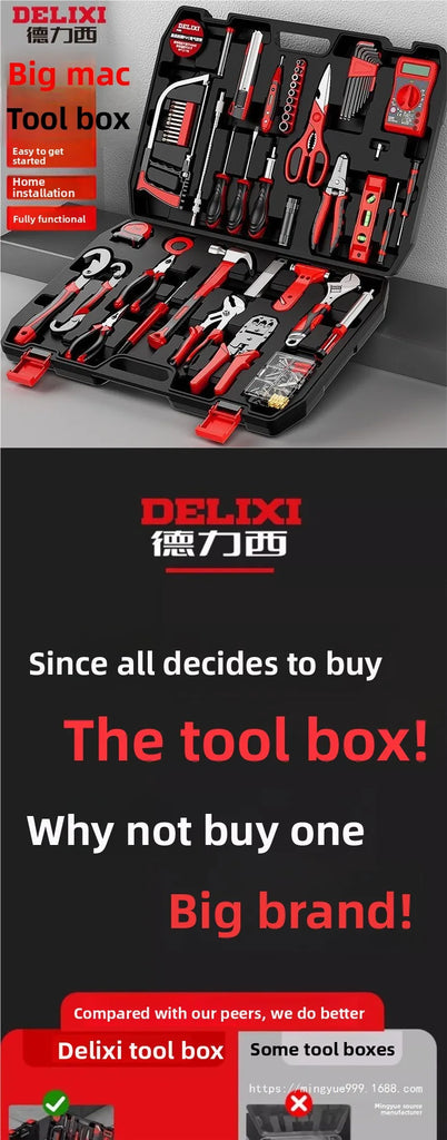 Multifunctional Tool Kit Home Repair Hand Tools Set with Storage Box for Household DIY Maintenance