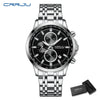 CRRJU Brand Creative Multifunction Male Wristwatch Date Display Stainless steel Men Quartz Watch Waterproof Sports Chronograph