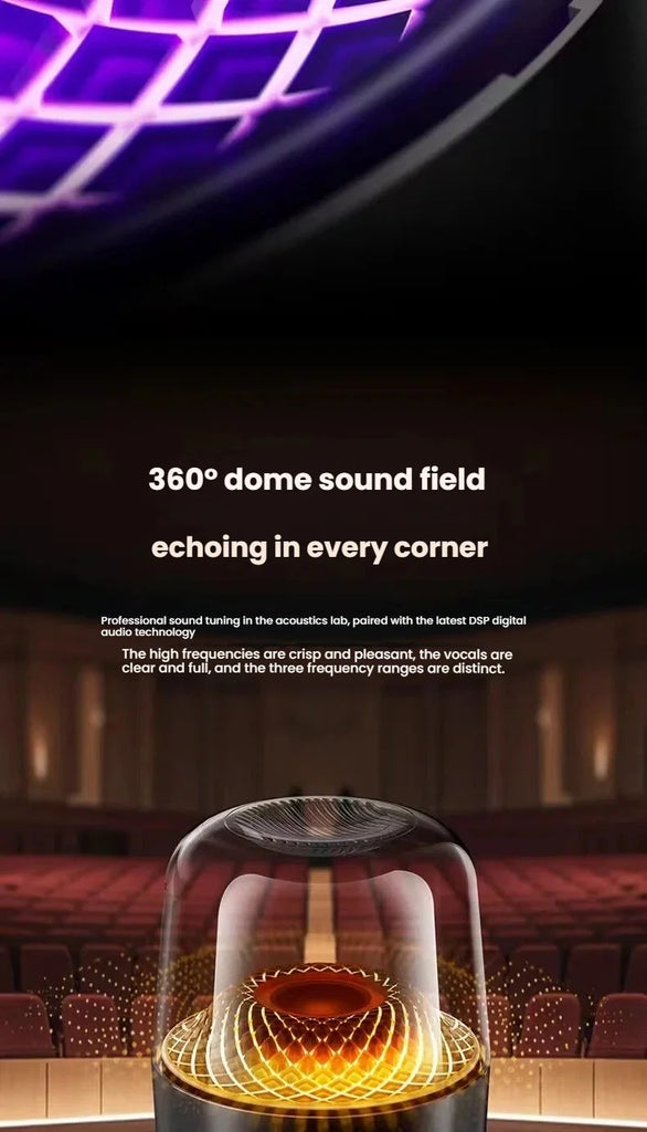 Bluetooth 5.3 HiFi Stereo Speaker Wireless Soundbar Subwoofer with Breathing Light Portable Home Theater Audio