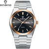 BINBOND Fashion New Men Business Watch Leisure Quartz Stainless Steel Buckle Watches Waterproof Luminous Calendar Men's Watches