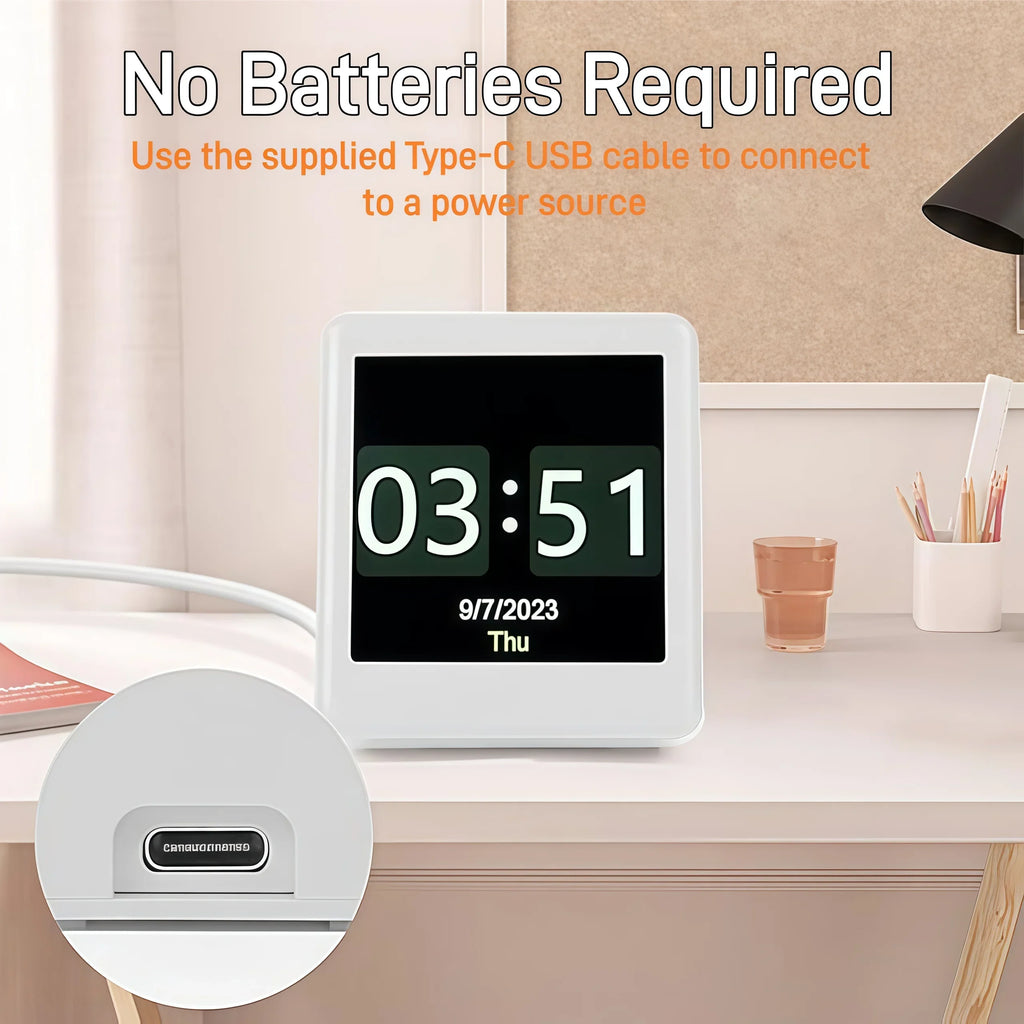 Smart WiFi Digital Desk Clock Weather Station Multi-Functional Alarm GIF Display Desktop Decor Gadget for Bedroom Home Office
