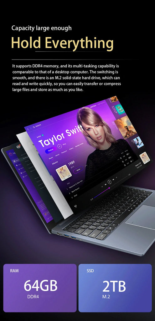 15.6 Inch Laptop Intel Core I9-12900H/i9-10885H Windows 11 Por 2*DDR4 2*M.2 SSD High-End Gaming Computer WIFI5 BT
