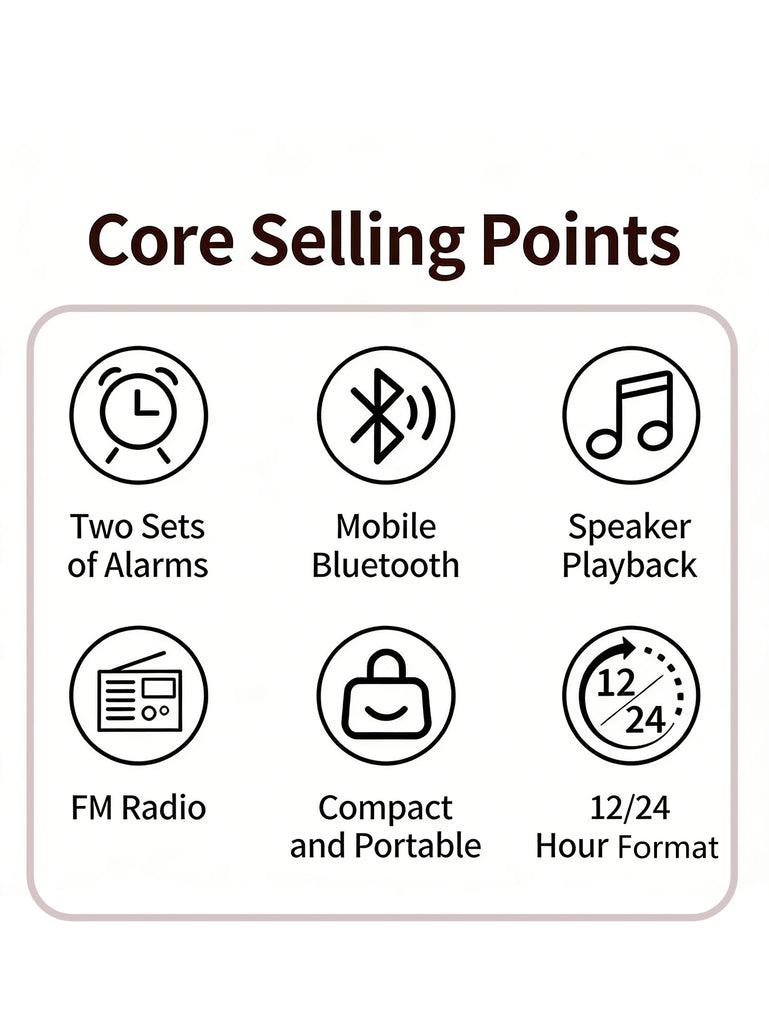 Bluetooth speaker, mirror-faced clock alarm clock smart speaker, bass-heavy FM card insertable small speaker