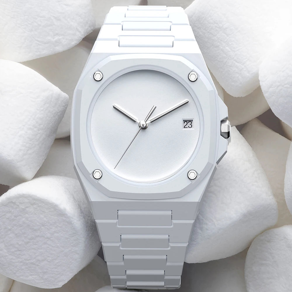 Premium Men's Black Watch with Calendar, Quartz Movement, Gift Box, Polycarbonate Plastic Case, Women's Attention