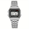 F91W Non-Waterproof Steel Band Watch For Women, Men, Business Clock, Multi-Functional LED Digital Sports Watch, Electronic Clock