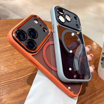 Luxury Transparent for Magsafe Case for IPhone 17 Pro Max 17Air 16 15 14 13 12 11 Pro Max Plating Camera Shockproof Cover