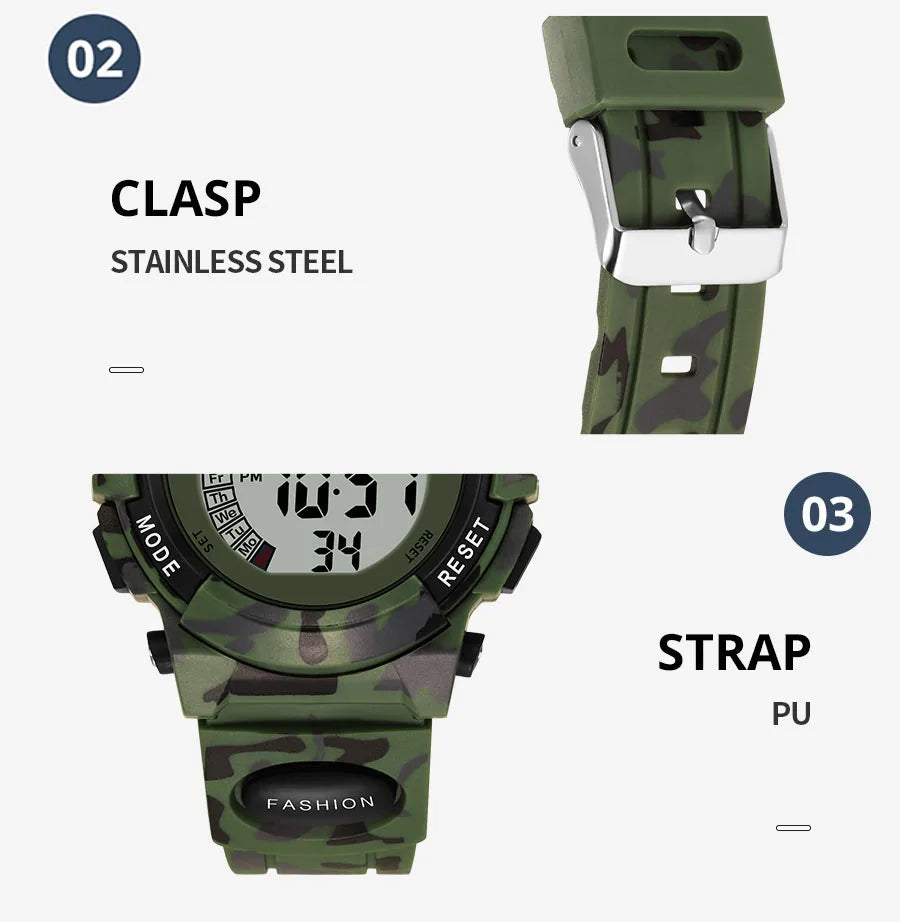 SYNOKE Student Sport Watches For Kids Colorful Electronic Watches 50M Waterproof Clock Children Digital Watch For Boys Girls