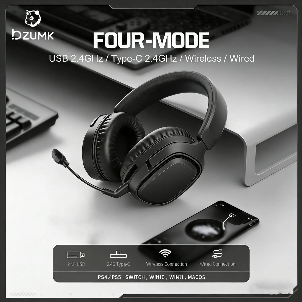 GT808 Gaming Earphones are lightweight and cool wireless stereo gaming headphones suitable for laptops and desktops