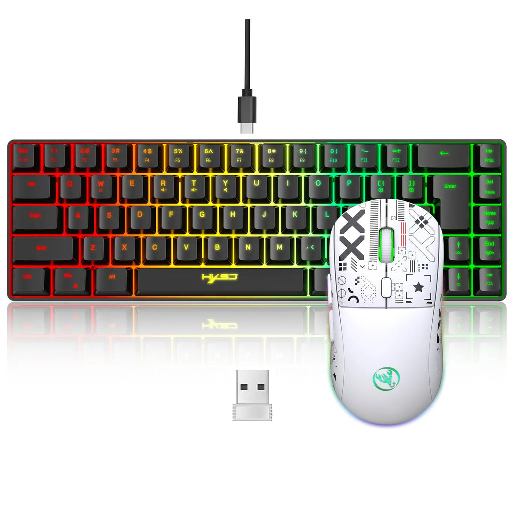 60% gaming Keyboard and mouse combo set gamer white key board combo computer wired keyboards mouses office teclado for laptop pc