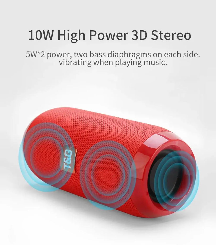 Portable Bluetooth Speaker, Wireless TWS Pairing IPX5Waterproof 1200mAh Battery TF FM Radio with Stereo Bass for Outdoor Use