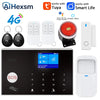 Home 4G GSM Alarm Security System 433MHz Wireless 2.4G WIFI Smart Alarm Kit Works with TUYA Smart Life APP Compatible with Alexa