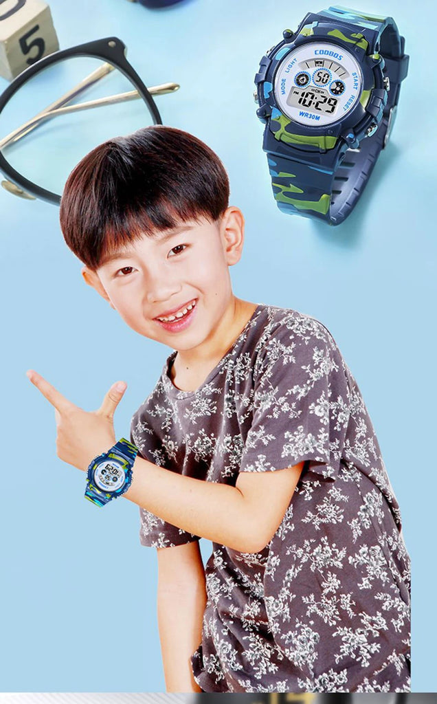 Sport Digital Watch for Kids Waterproof Luminous Children's Electronic LED Watch Fashion Multi-function Week Display Kids Watch