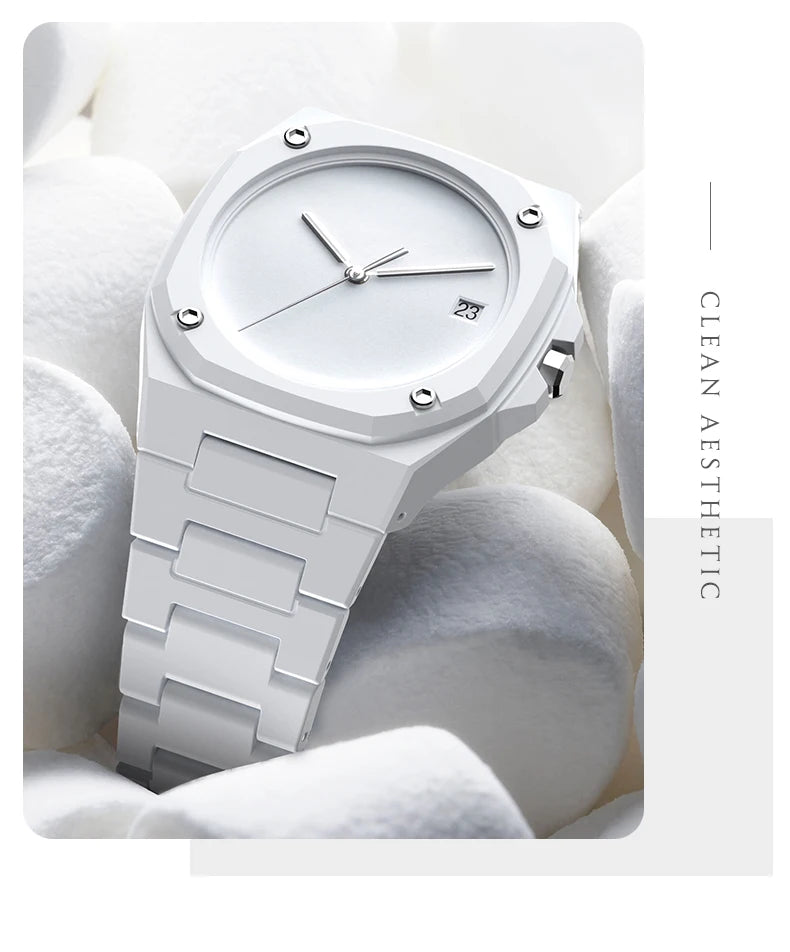 Premium Men's Black Watch with Calendar, Quartz Movement, Gift Box, Polycarbonate Plastic Case, Women's Attention