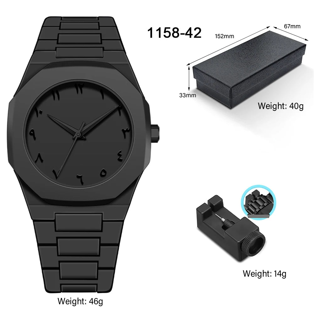 Men's Classic Business Watch Arabic Numerals Polycarbonate Quartz Watch Fashion Sports Watch Slim Waterproof Clock